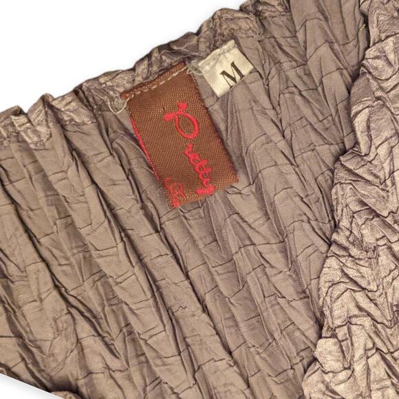 Y2K Silver Shimmer Crinkle Blouse - Picture 5 of 8